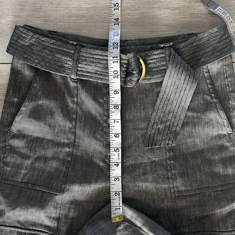 WHBM linen blend tapered ankle pants size 4 gray